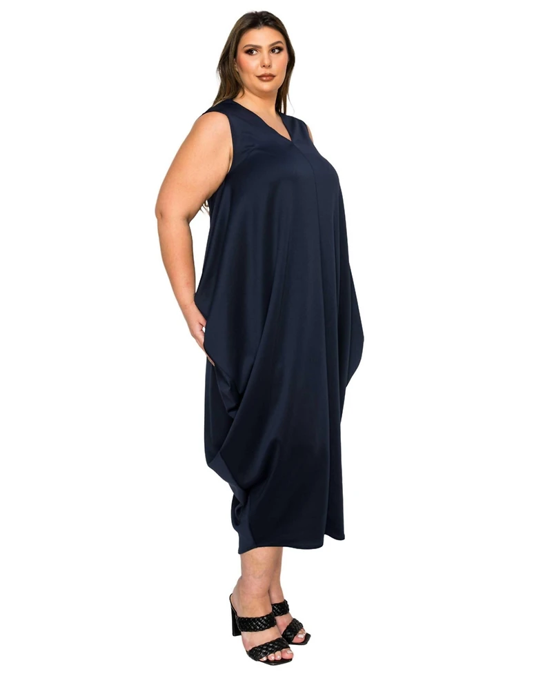 L I V D Plus Clover Sleeveless Bubble Hem Dress