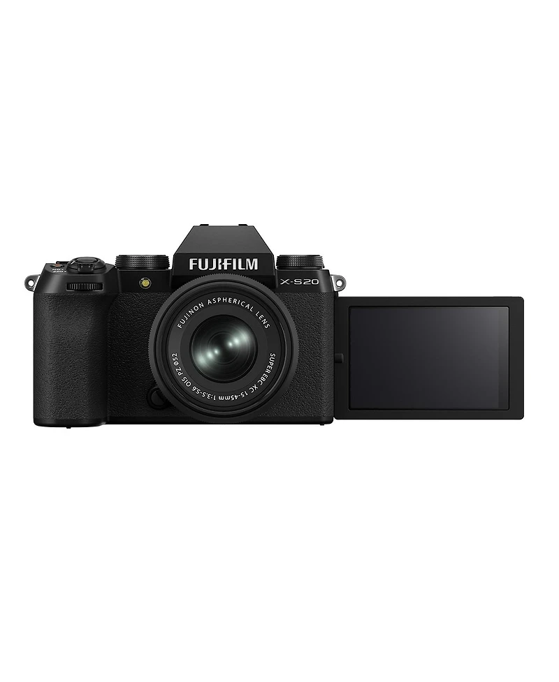 Fujifilm X-S20 Mirrorless Camera with Xc 15-45mm f/3.5-5.6 Ois Pz Lens, Black, Bundle with 64GB Memory Card and Shoulder Bag