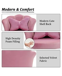 Dyhome Modern Velvet Task Chair 360 Swivel Adjustable Height Office Chair