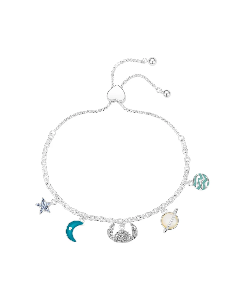 Disney Crystal and Mother of Pearl Stitch Outer Space Bolo Bracelet