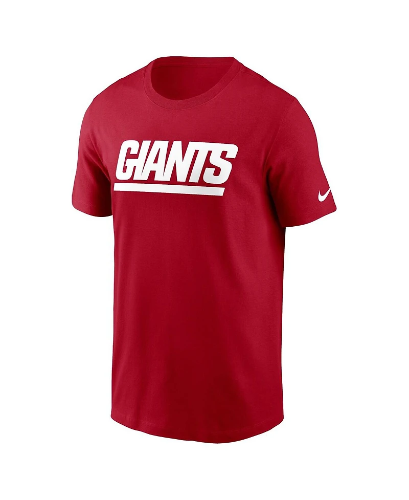 Nike Men's Red New York Giants Team Wordmark Essential T-Shirt