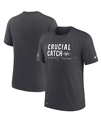 Nike Men's Charcoal New York Jets Nfl Crucial Catch Performance T-Shirt