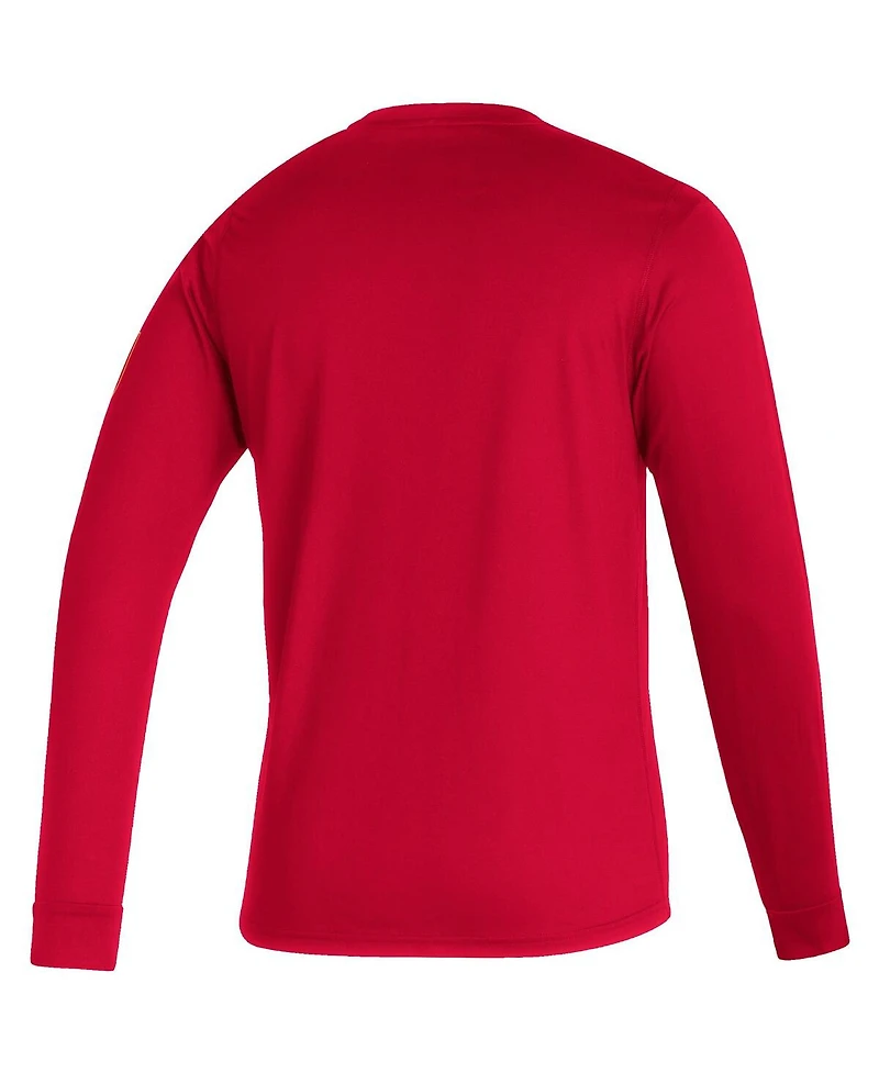 Adidas Men's Red Real Salt Lake Vintage Performance Long Sleeve T-Shirt