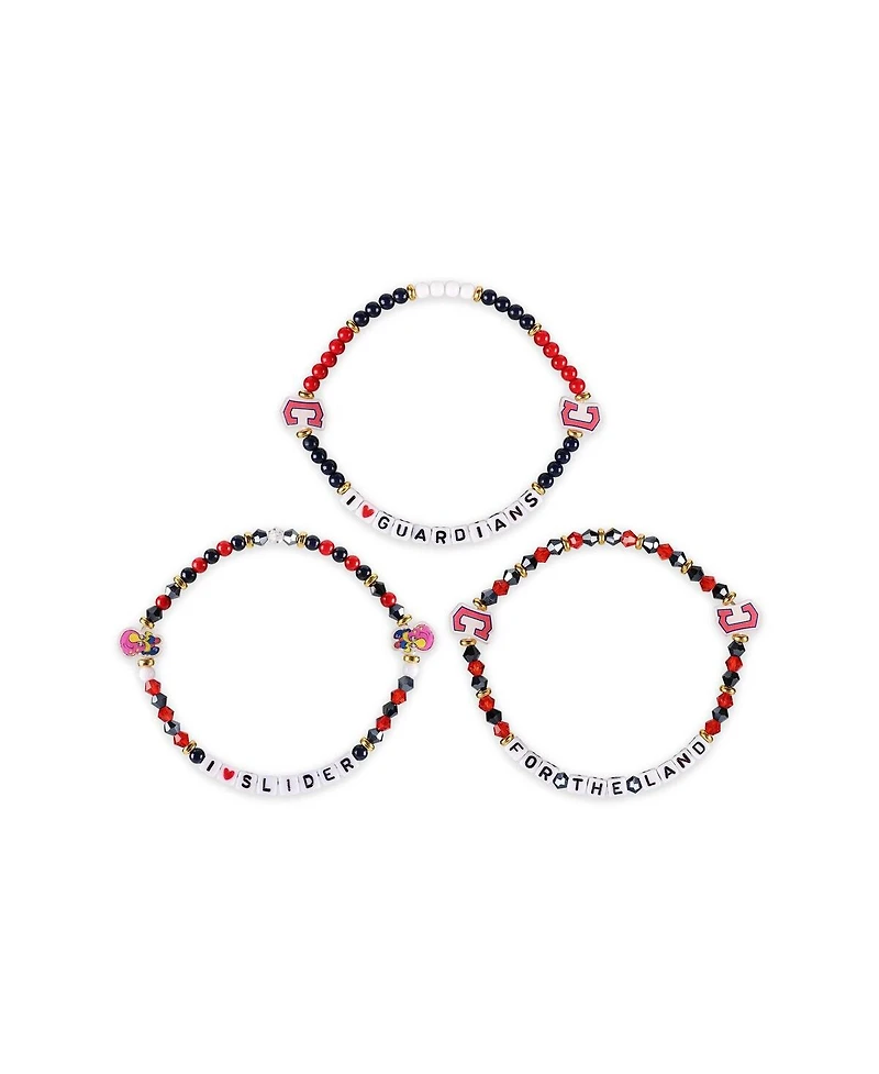 Foco Cleveland Guardians 3-Pack Friendship Bracelet