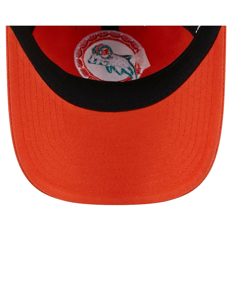 New Era Women's Orange Miami Dolphins Throwback Main Core Classic 2.0 9TWENTY Adjustable Hat