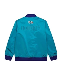 Mitchell & Ness Men's Teal Charlotte Hornets Hardwood Classics Team Og 3.0 Lightweight Satin Full-Snap Jacket