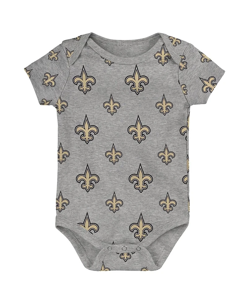 Outerstuff Baby Boys and Girls New Orleans Saints Team Starter Bodysuit Set, 3-Pack
