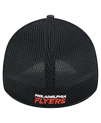 New Era Men's Black Philadelphia Flyers Active Subtle Camo 39THIRTY Flex Hat