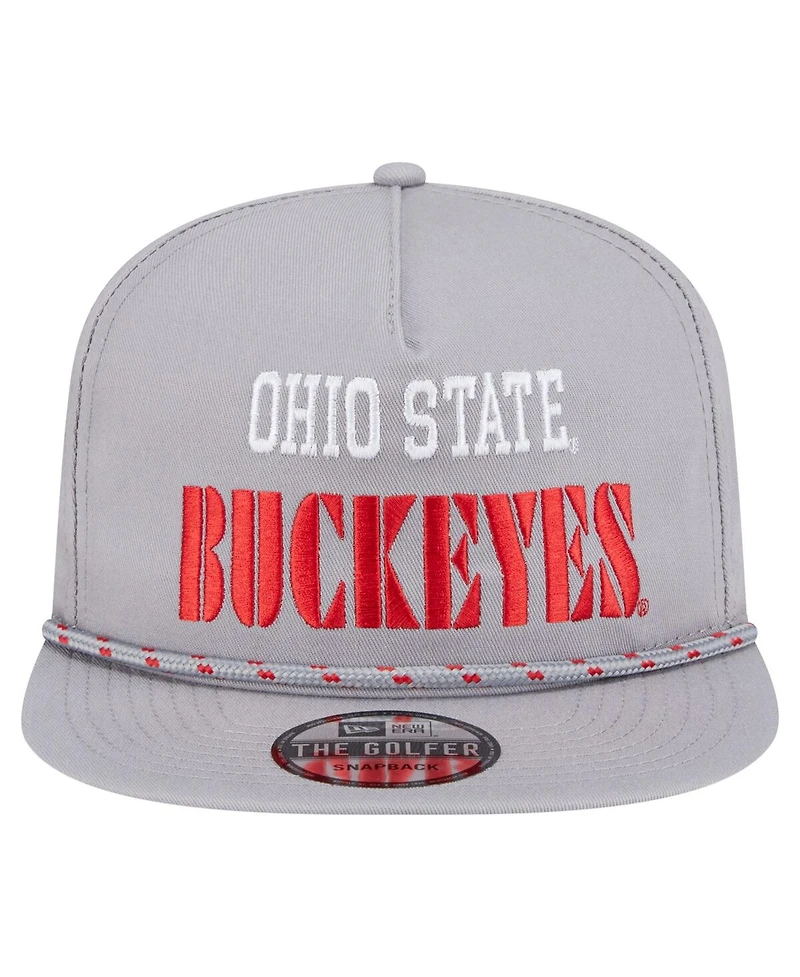 New Era Men's Gray Ohio State Buckeyes Golfer Vintage Adjustable Hat