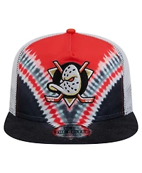 New Era Men's Black/Orange Anaheim Ducks Throwback V-Dye Adjustable Golfer Hat