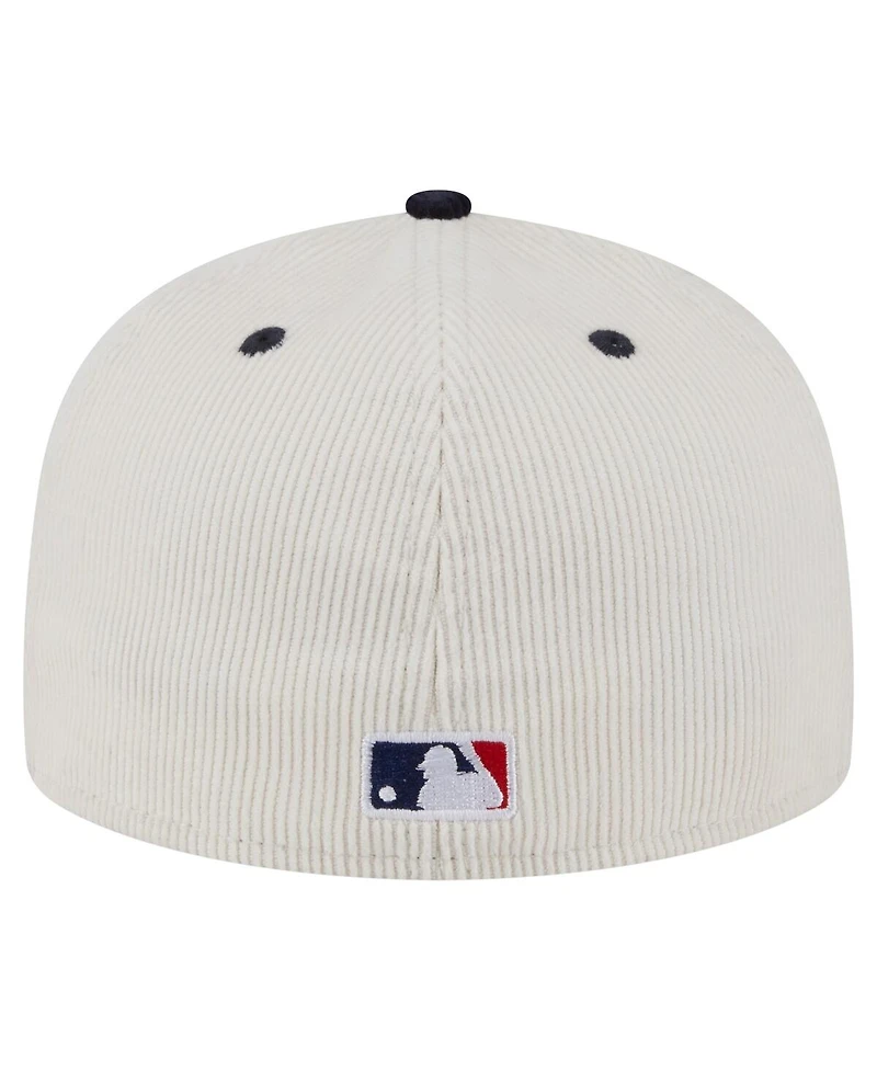 New Era Men's Cream/Navy York Yankees Two-Tone Corduroy 59FIFTY Fitted Hat