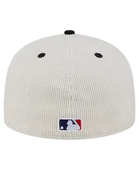 New Era Men's Cream/Black Miami Marlins Two-Tone Corduroy 59FIFTY Fitted Hat