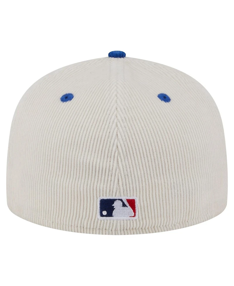 New Era Men's Cream/Royal Chicago Cubs Two-Tone Corduroy 59FIFTY Fitted Hat