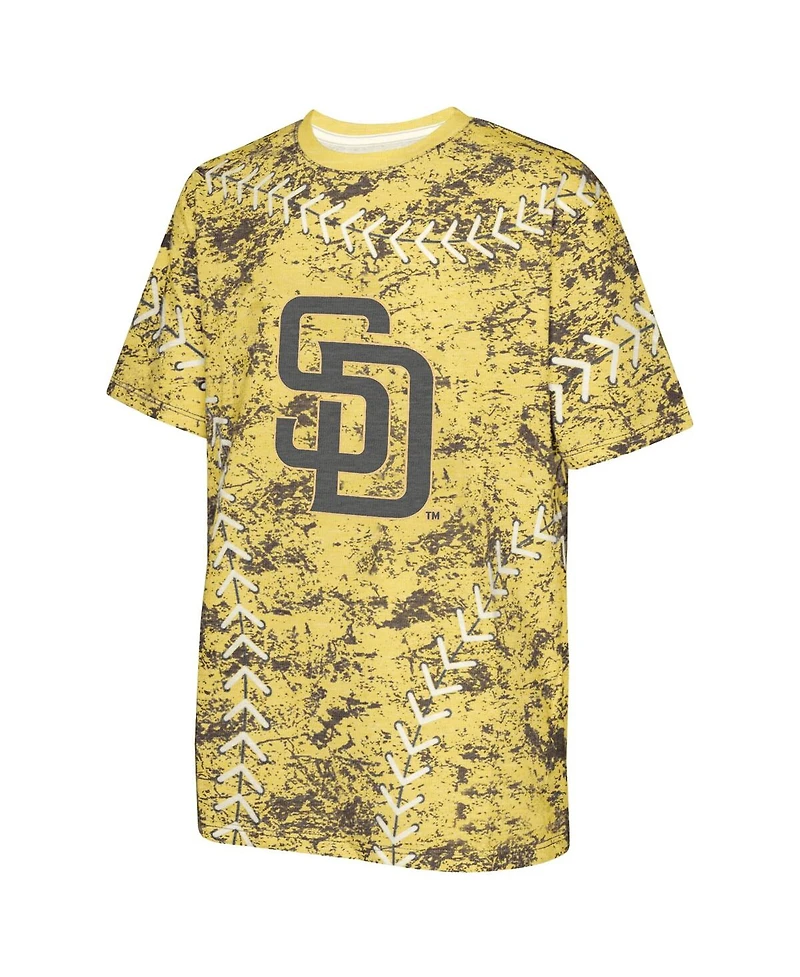 Outerstuff Big Boys and Girls Gold San Diego Padres Slide Score Bold T-Shirt