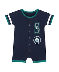 Outerstuff Baby Boys and Girls 2-Piece Navy Seattle Mariners Double Hit Coverall Set