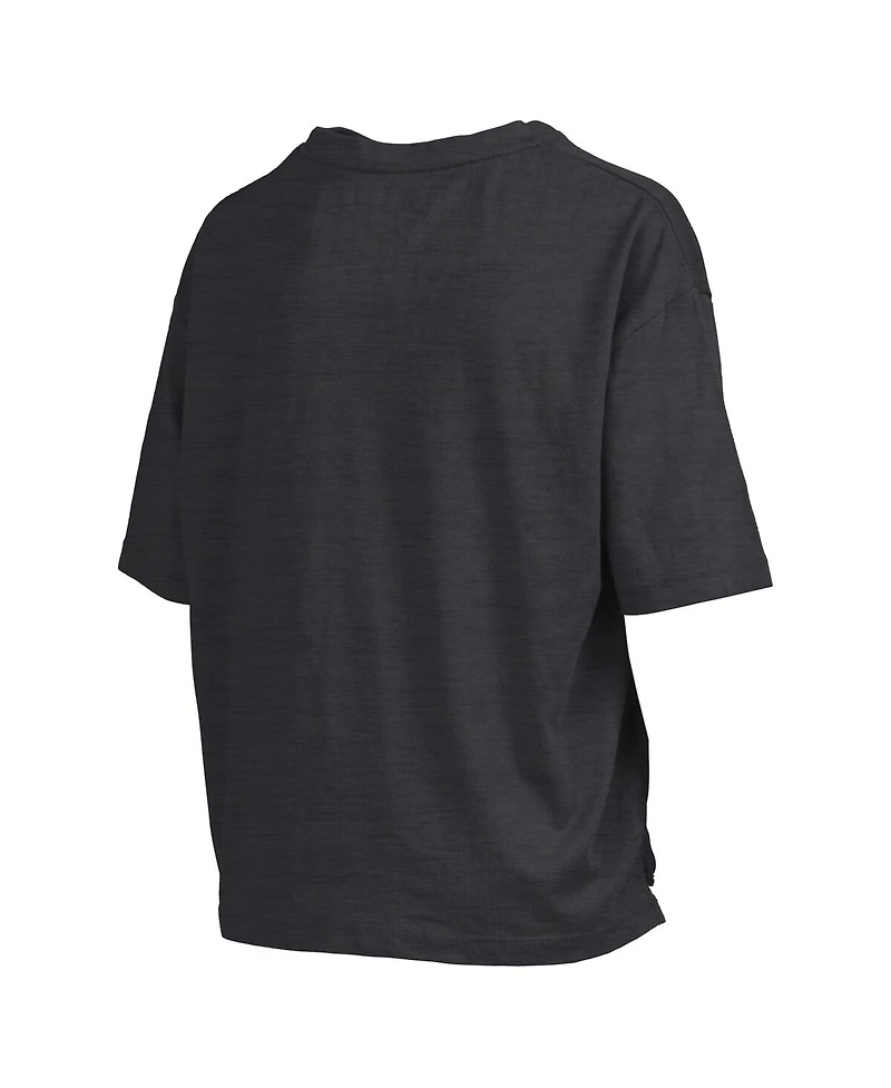 Pressbox Women's Black Purdue Boilermakers Nelson Arch Over Logo Waist Length Oversized Slub T-Shirt