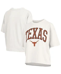 Pressbox Women's White Texas Longhorns Nelson Arch Over Logo Waist Length Oversized Slub T-Shirt