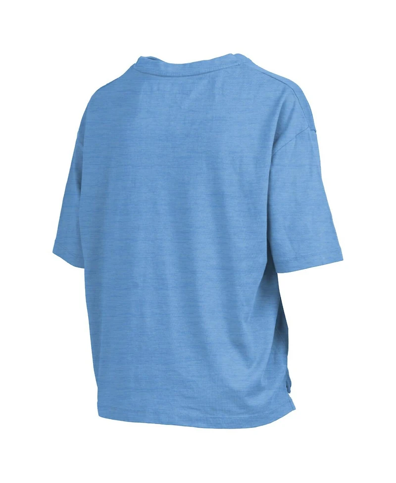 Pressbox Women's Carolina Blue North Tar Heels Nelson Arch Over Logo Waist Length Oversized Slub T-Shirt