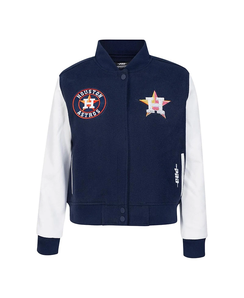Pro Standard Women's Navy Houston Astros Game Day Classics Wool Varsity Jacket