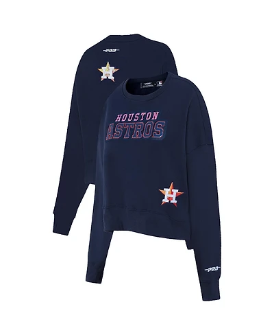 Pro Standard Women's Navy Houston Astros Game Day Classics Crewneck Pullover Sweatshirt