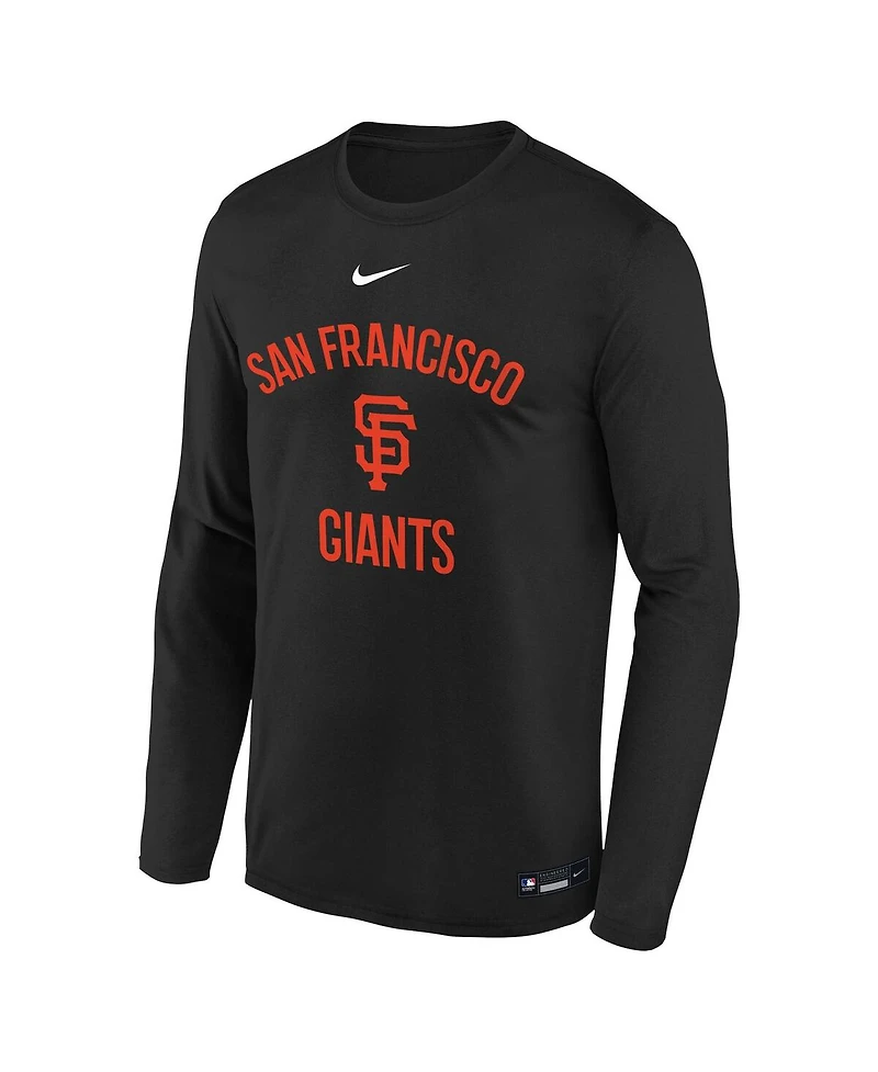 Nike Big Boys and Girls Black San Francisco Giants Authentic Collection Legend Performance Long Sleeve T-Shirt