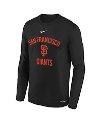 Nike Big Boys and Girls Black San Francisco Giants Authentic Collection Legend Performance Long Sleeve T-Shirt