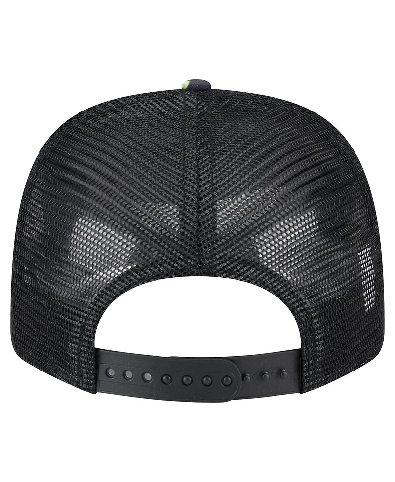 New Era Men's Black Texas Rangers Adventure Drinks Pattern 9SEVENTY Stretch-Snap Hat