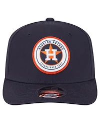 New Era Men's Navy Houston Astros Circle Patch 9SEVENTY Stretch-Snap Hat