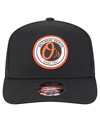 New Era Men's Black Baltimore Orioles Circle Patch 9SEVENTY Stretch-Snap Hat