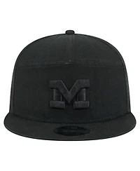 New Era Men's Black Michigan Wolverines Adventure Canvas Split Panel 9FIFTY Snapback Hat