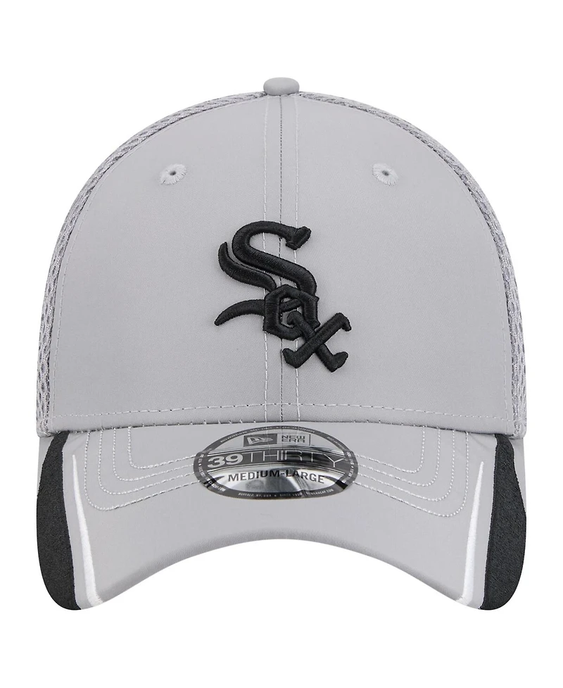 New Era Men's Gray Chicago White Sox Linear 39THIRTY Flex-Fit Hat
