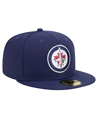 New Era Men's Navy Winnipeg Jets Core 59FIFTY Fitted Hat