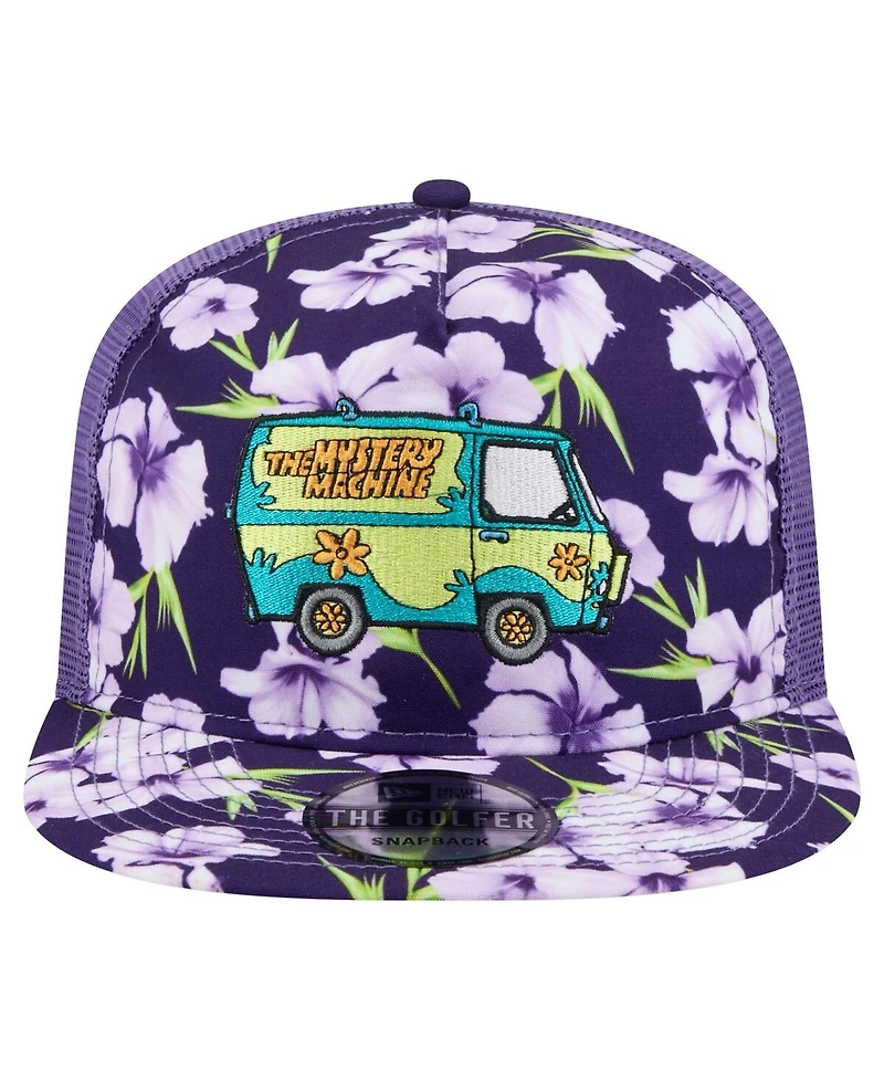 New Era Men's Purple Scooby-Doo Floral Golfer Snapback Hat