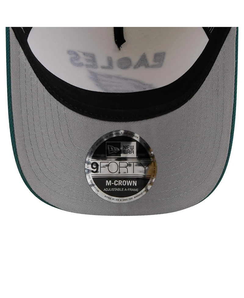 New Era Men's Cream/Midnight Green Philadelphia Eagles 2025 Nfl Draft 9FORTY A-Frame M-Crown Adjustable Hat