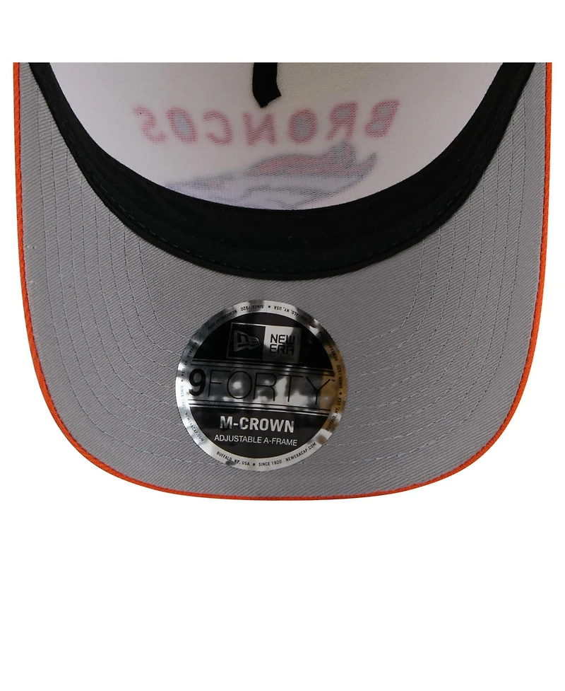 New Era Men's Cream/Orange Denver Broncos 2025 Nfl Draft 9FORTY A-Frame M-Crown Adjustable Hat