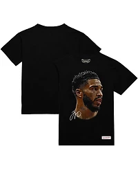 Mitchell & Ness Men's and Women's Jayson Tatum Black Nba Real Big Face Player T-Shirt