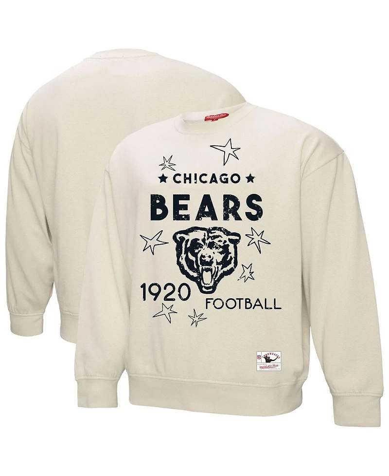 Mitchell & Ness Women's Cream Chicago Bears Shooting Stars Pullover Sweatshirt