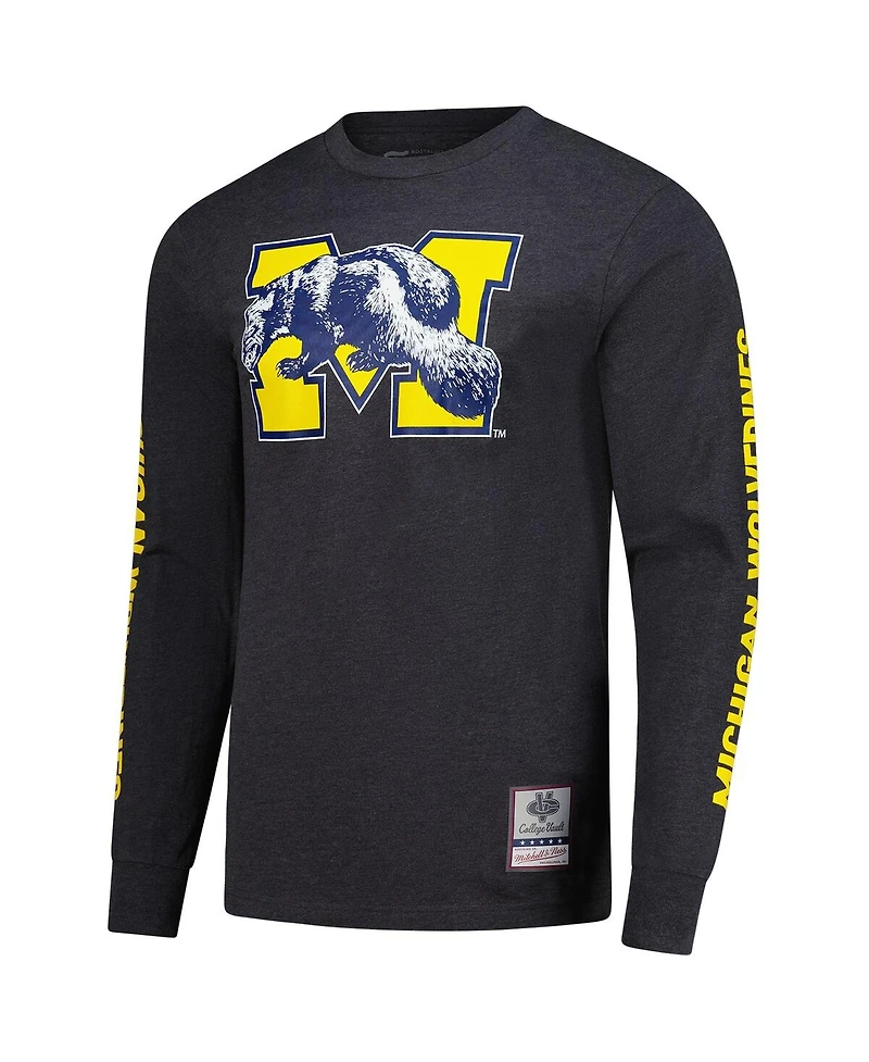 Mitchell & Ness Men's Charcoal Michigan Wolverines Team Pride Long Sleeve T-Shirt