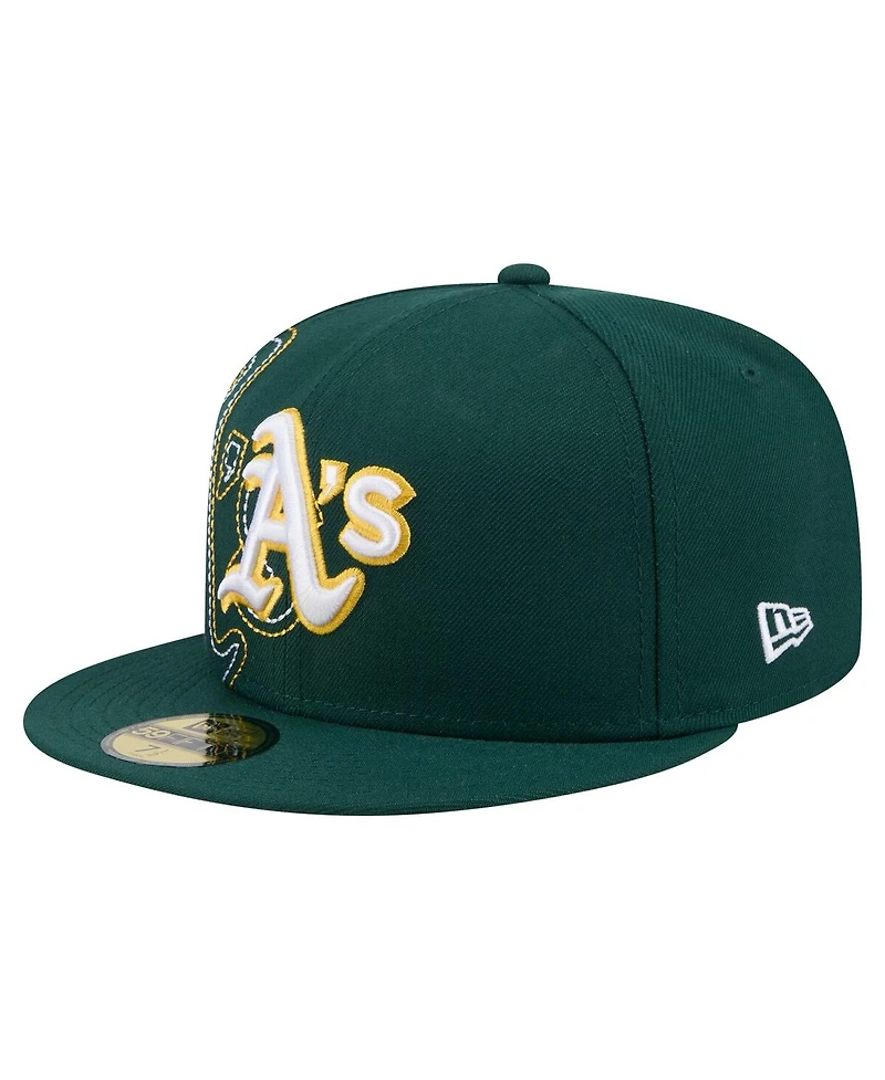 New Era Men's Green Athletics Yarn Stitch 59FIFTY Fitted Hat