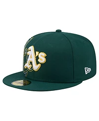 New Era Men's Green Athletics Yarn Stitch 59FIFTY Fitted Hat