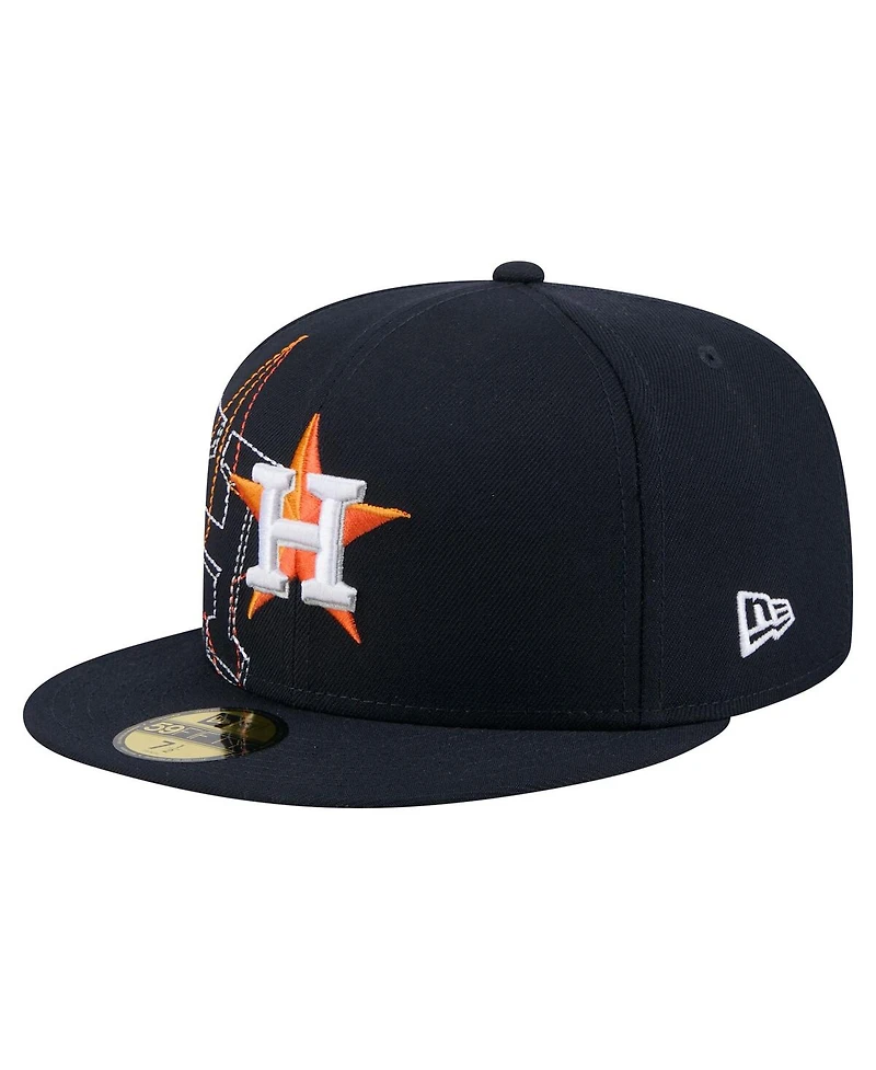 New Era Men's Navy Houston Astros Yarn Stitch 59FIFTY Fitted Hat