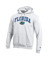 Champion Men's White Florida Gators Arched Logo Fleece Pullover Hoodie