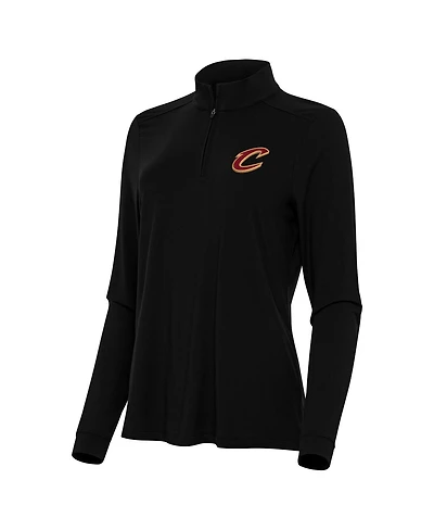 Antigua Women's Black Cleveland Cavaliers Intent Quarter-Zip Top