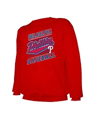 Stitches Men's Red Philadelphia Phillies Lightweight Crew Sweatshirt