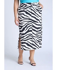 Eloquii Women's Printed Midi Skirt