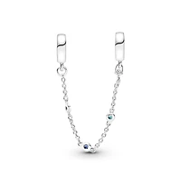 Pandora Triple Blue Stone Safety Chain Charms