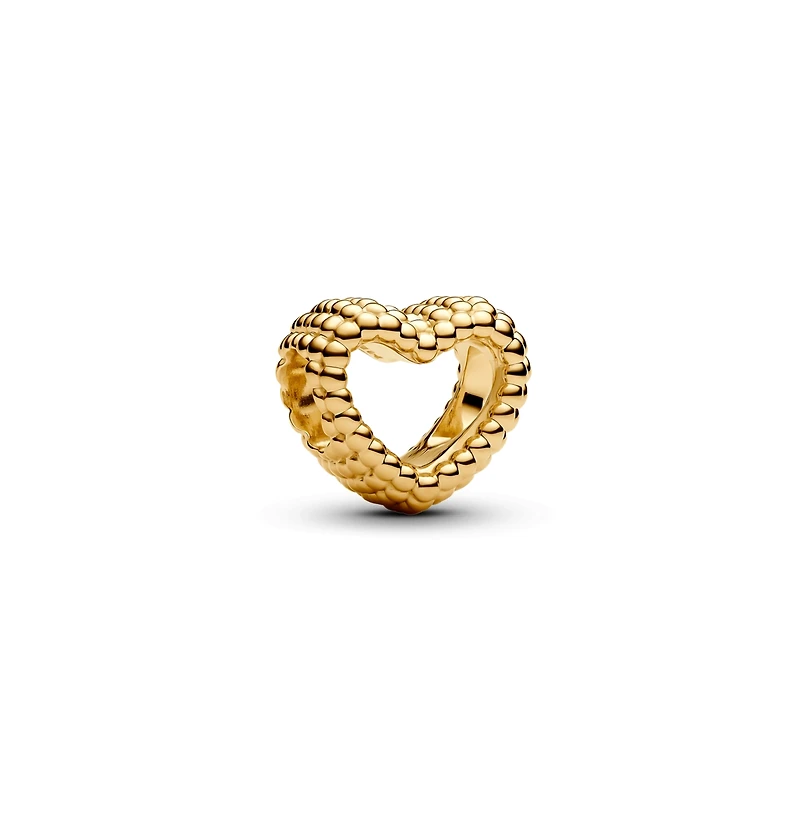 Pandora Gold-Plated Beaded Open-Heart Charms