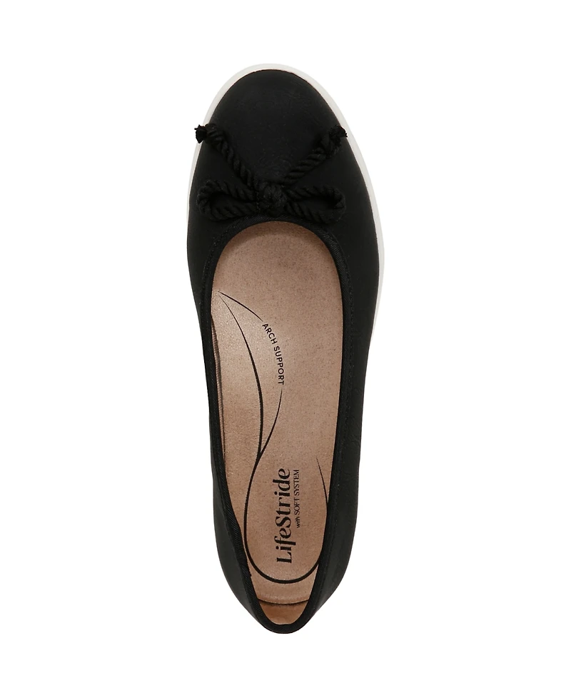 LifeStride Women's Maura Round Toe Ballerina Flats