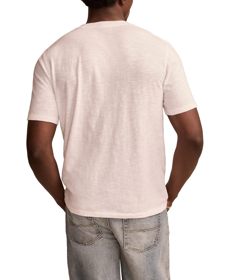 Lucky Brand Men's Linen Short Sleeve Henley Shirt