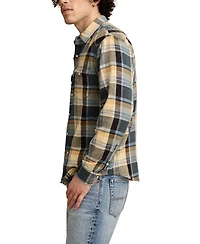 Lucky Brand Men's Indigo Plaid Mesa Western Long Sleeve Shirt